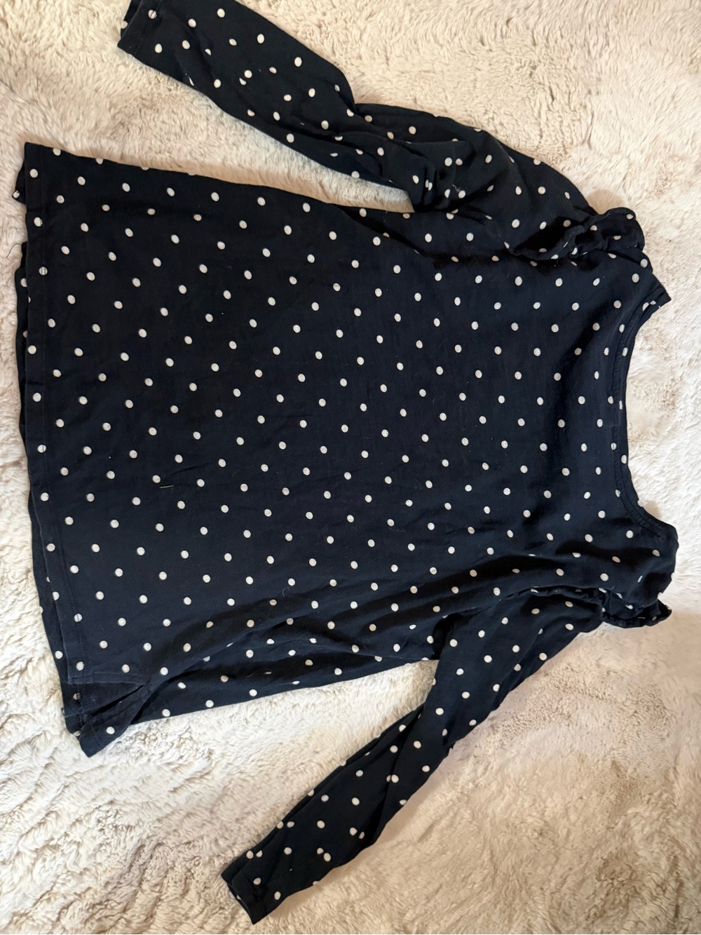 Old Navy Blue Long-Sleeve Polka Dot Tee